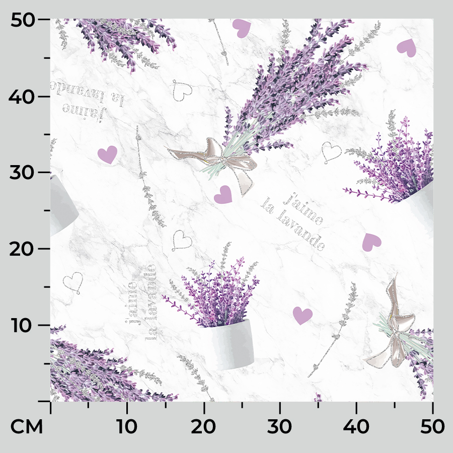 Tkanina wodoodporna obrusowa w kwiaty lawendy, szerokość 160 cm, Lawandula - sprzedawana na metry