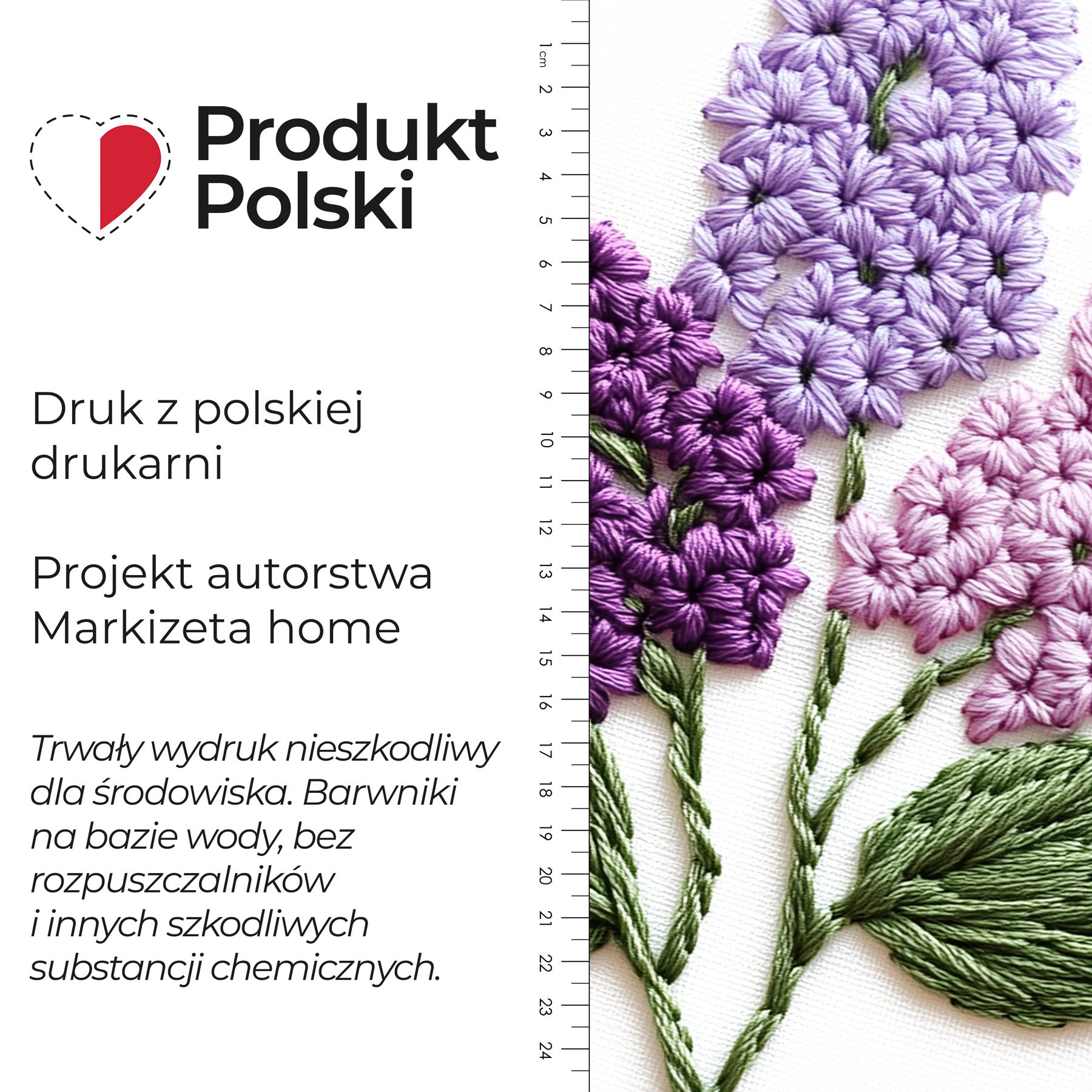 Welurowy materiał na zasłony, kolor biały z nadrukiem 3D, szerokość 165 cm, Wyszywane kwiaty bzu - sprzedawany na metry