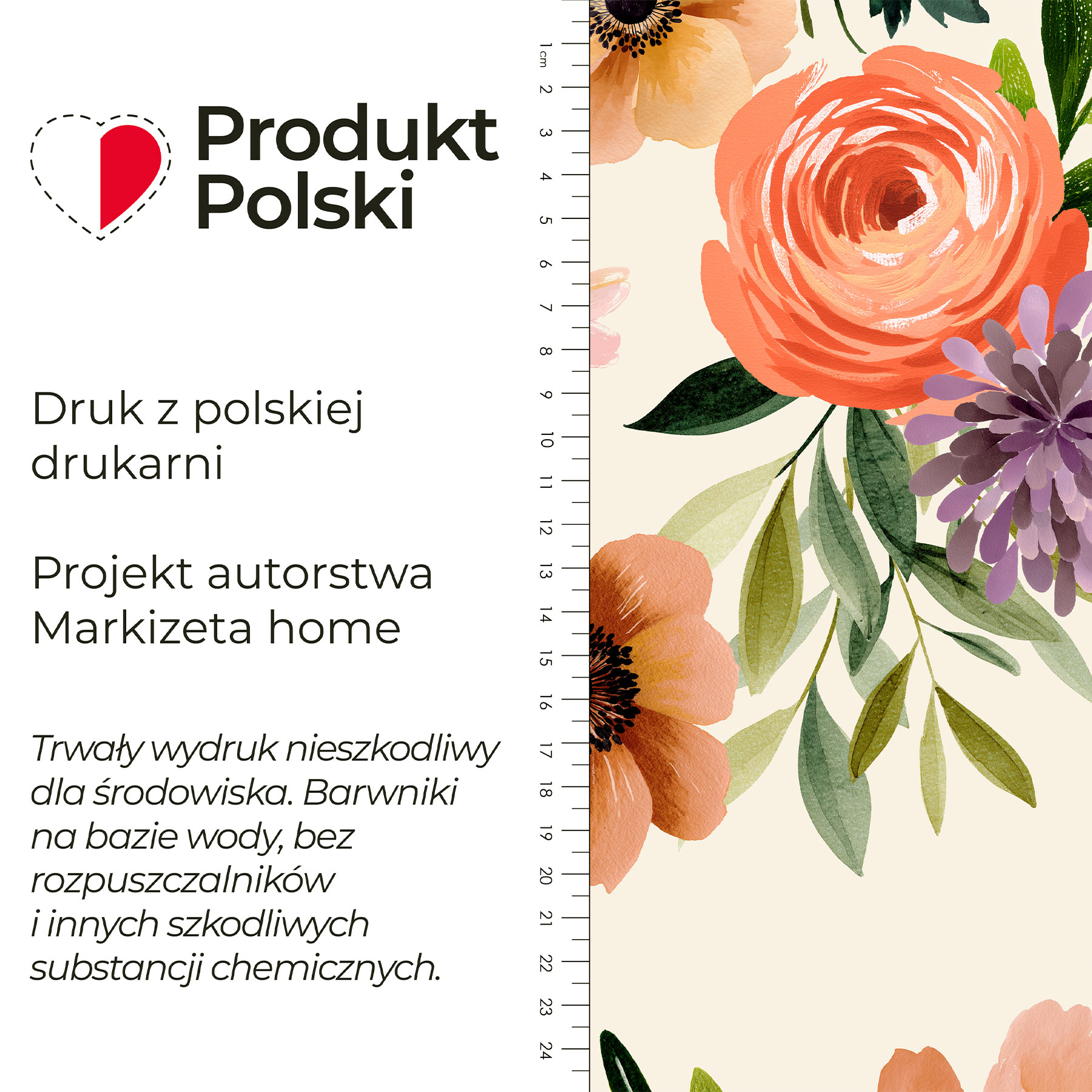 Wodoodporny materiał na zasłony lub obrusy kwiatowy nadruk szerokość 160 cm Brise - sprzedawany na metry
