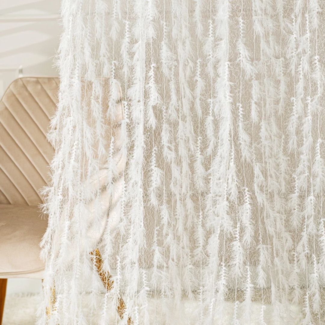 Firana do salonu na przelotkach bez prasowania piórka 140x250 cm kolor biały FETTERA + woreczek do prania GRATIS