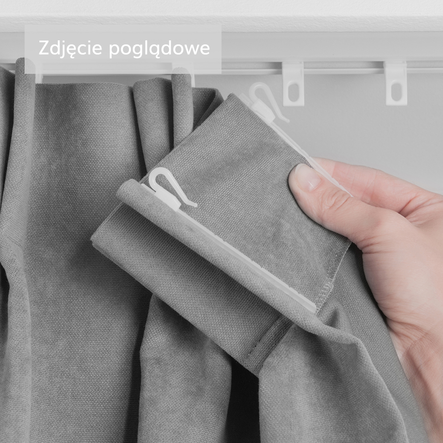 Zasłona welwetowa jasnobeżowa na fleksach Velvi 