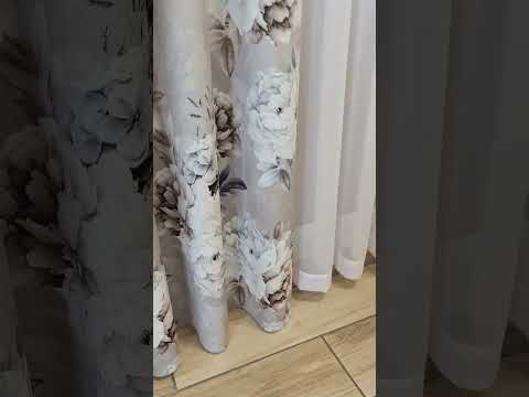 Zasłona velvetowa na taśmie w piwonie, kolor beżowy - szyta na wymiar
