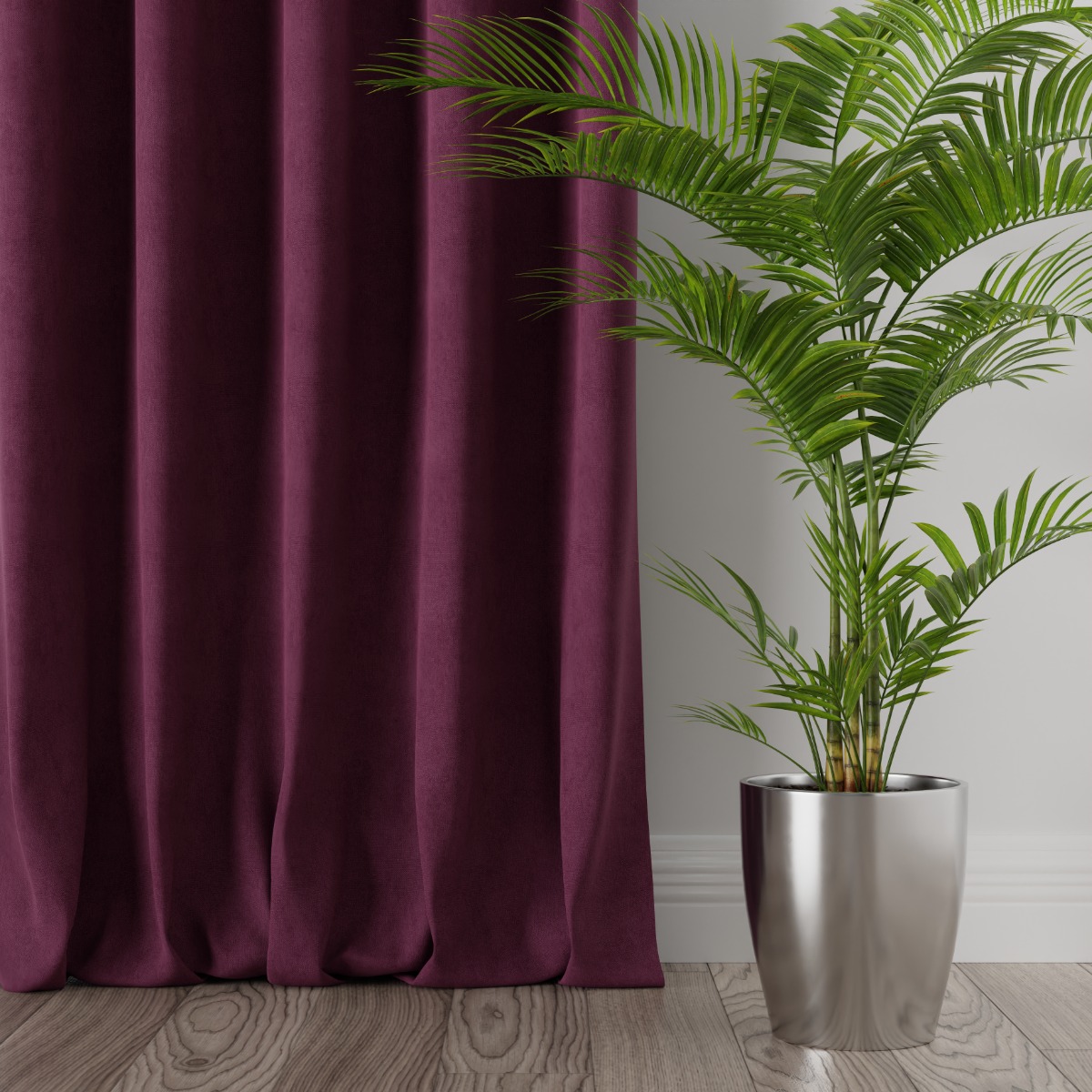 Welurowy materiał na zasłony, kolor purpurowy wysokość 290 cm, Milas - sprzedawana na metry