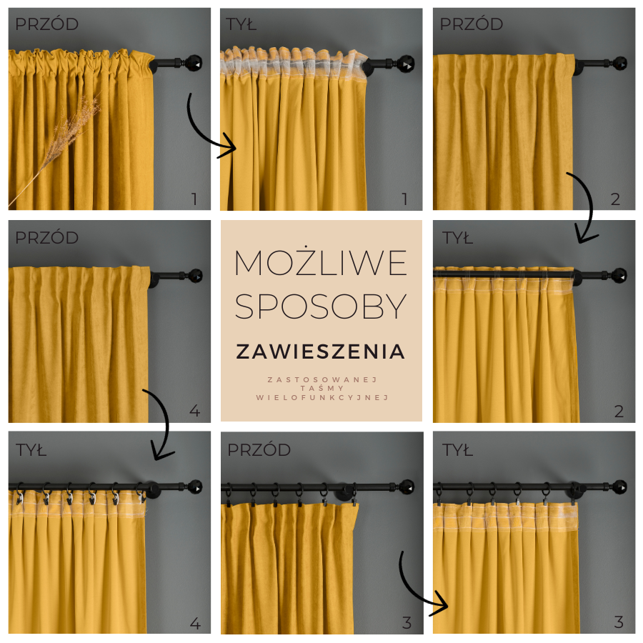 Miękka zasłona gotowa na taśmie kolor ciemny turkusowy rozmiar 140x250 cm Idalia