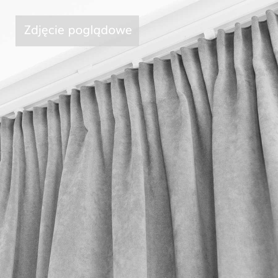 Zasłona welwetowa granatowa na taśmie Velvi 