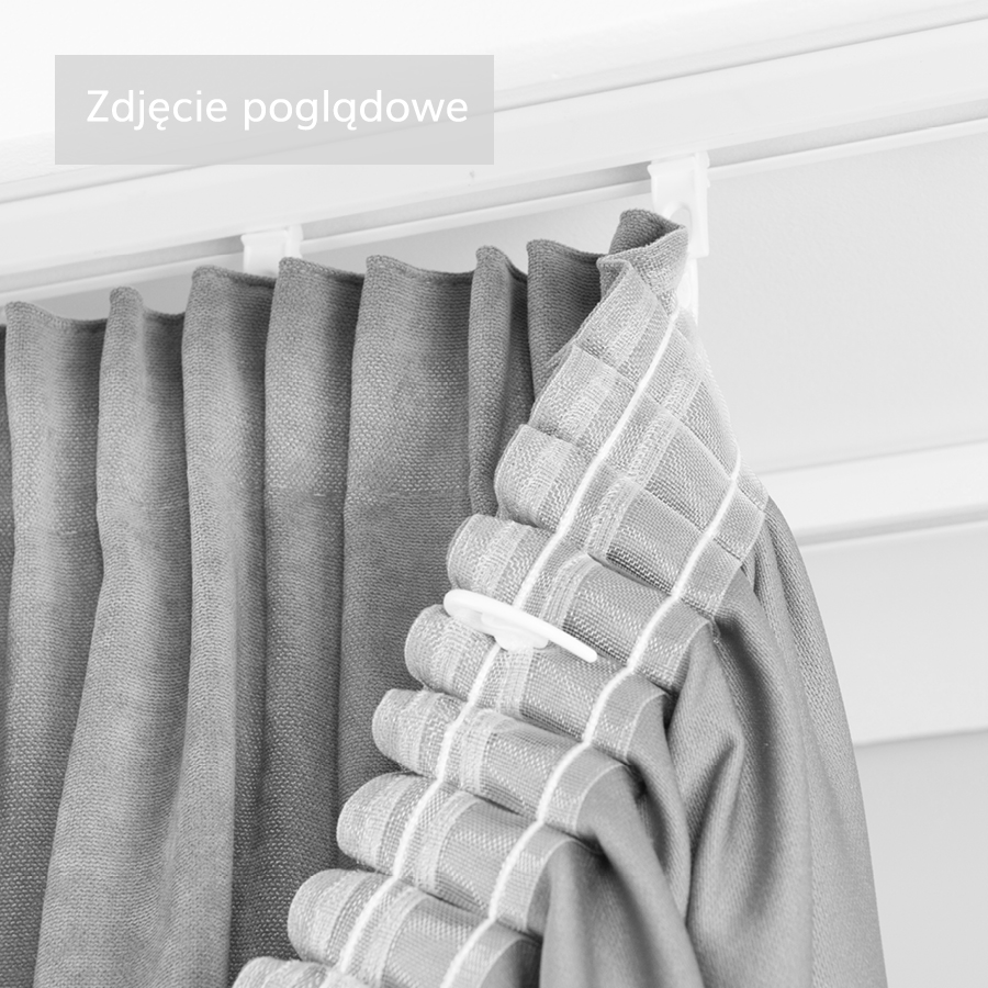 Zasłona welwetowa granatowa na taśmie Velvi 