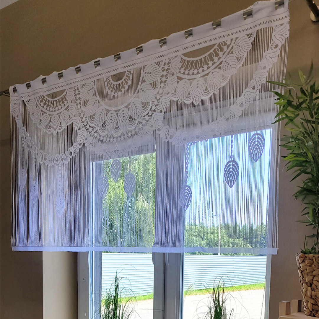 Zazdrostka żakardowa Inara gotowa makrama, rozmiar 180x75cm