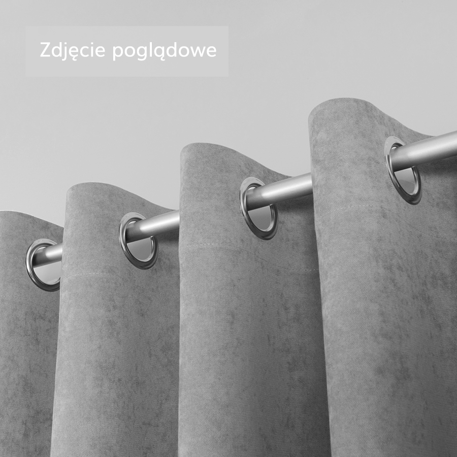 Zasłona do salonu na przelotkach, Milas kolor niebieski baby blue - szyta na wymiar