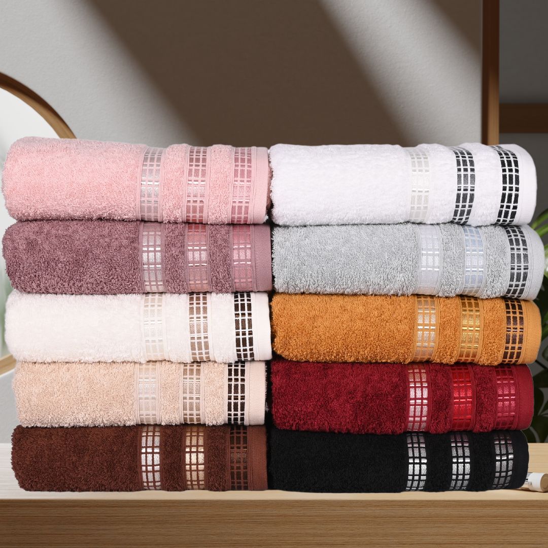 Bordowy ręcznik frotte Luxury