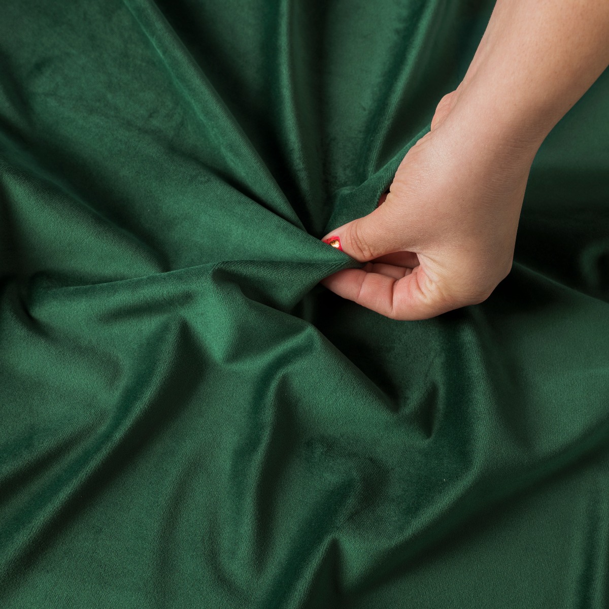 PREMIUM ALLURE Ekskluzywna zasłona na fleksach Velvet, butelkowy zielony - szyta na wymiar