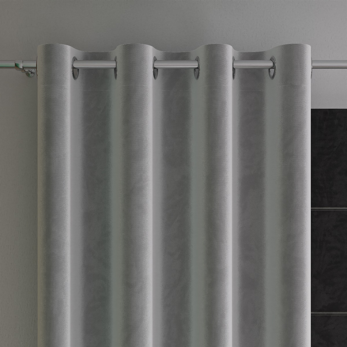 Nowoczesna zasłona welwetowa 140x160 cm szare – do salonu i sypialni Velvi