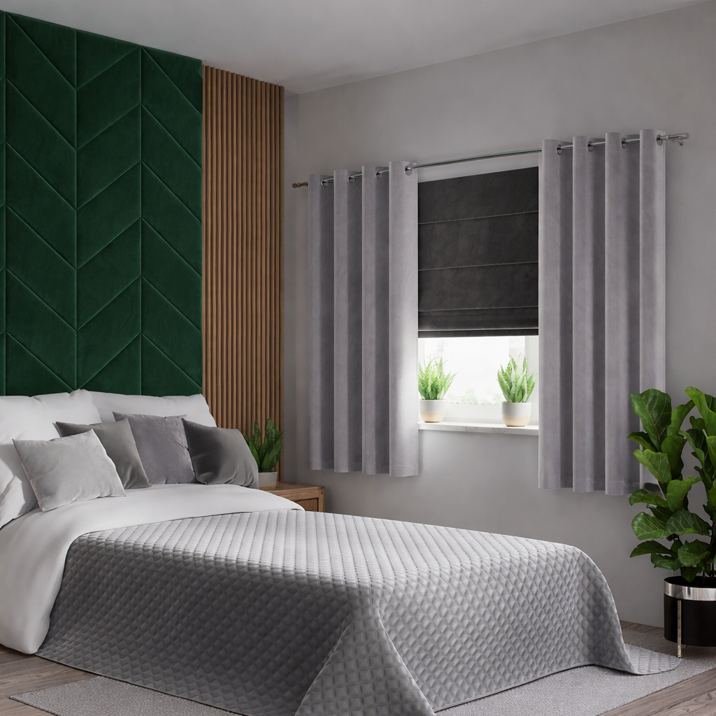Nowoczesna zasłona welwetowa 140x160 cm szare – do salonu i sypialni Velvi