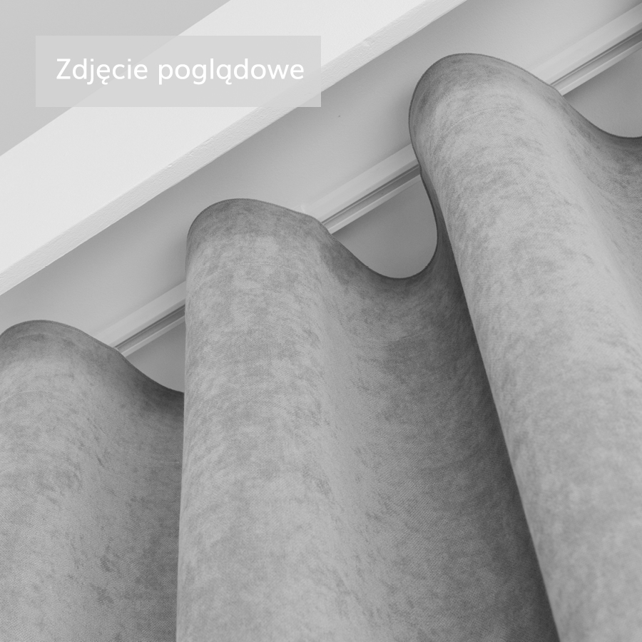 PREMIUM ALLURE Ekskluzywna zasłona na taśmie wave Lisa, kolor jasny niebieski - szyta na wymiar