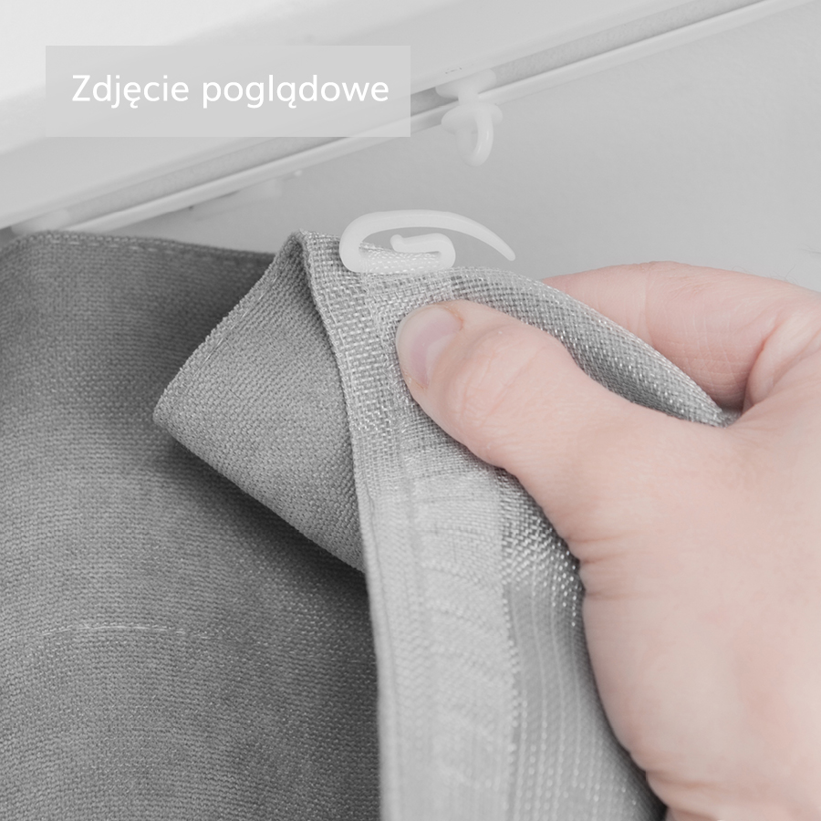 PREMIUM ALLURE Ekskluzywna zasłona na taśmie wave Velvet, jasny szary - szyta na wymiar